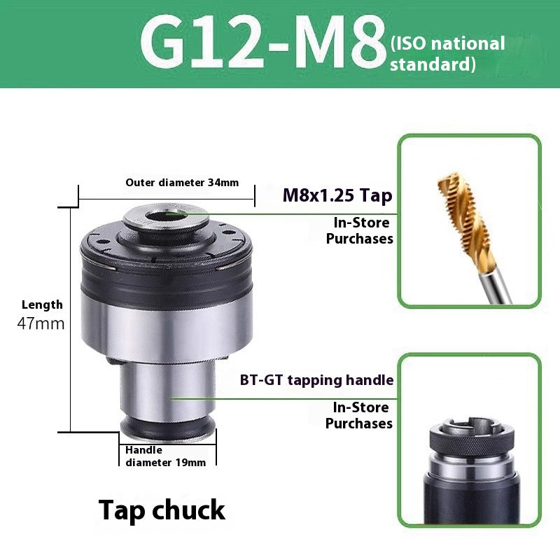 1078-BT40 toolholder CNC machining center CNC tool tapping tapping floating telescopic overload protection G12 collet 24 Shandong Denso Pricision Tools Co.,Ltd.